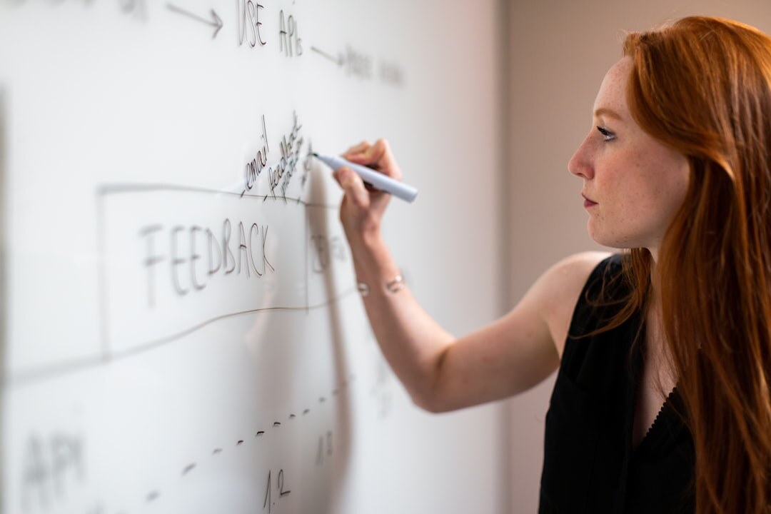 Editorial team planning a content calendar on a whiteboard